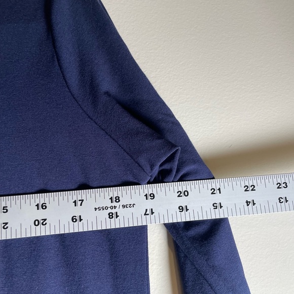 Eileen Fisher Viscose Blue V-Neck Pull Over Dress Sz XS Minimalist 3/4 Sleeves - Picture 8 of 9